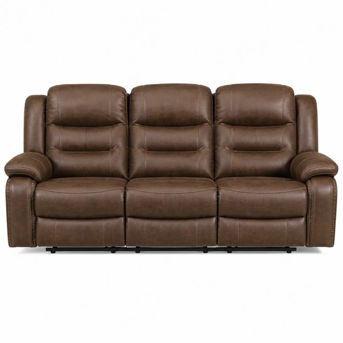 3-Sitzer Sofa Leder Braun 210cm mit Relaxfunktion