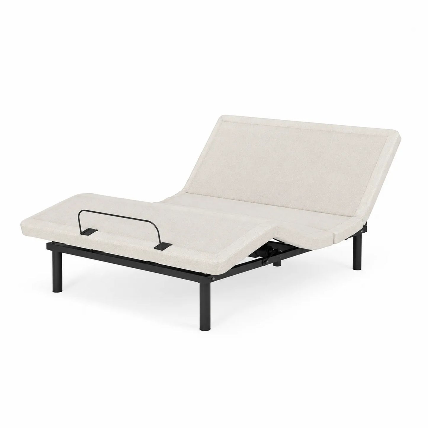Elektrisches verstellbares Bettgestell Stahl/Polyester Beige 200x120 cm