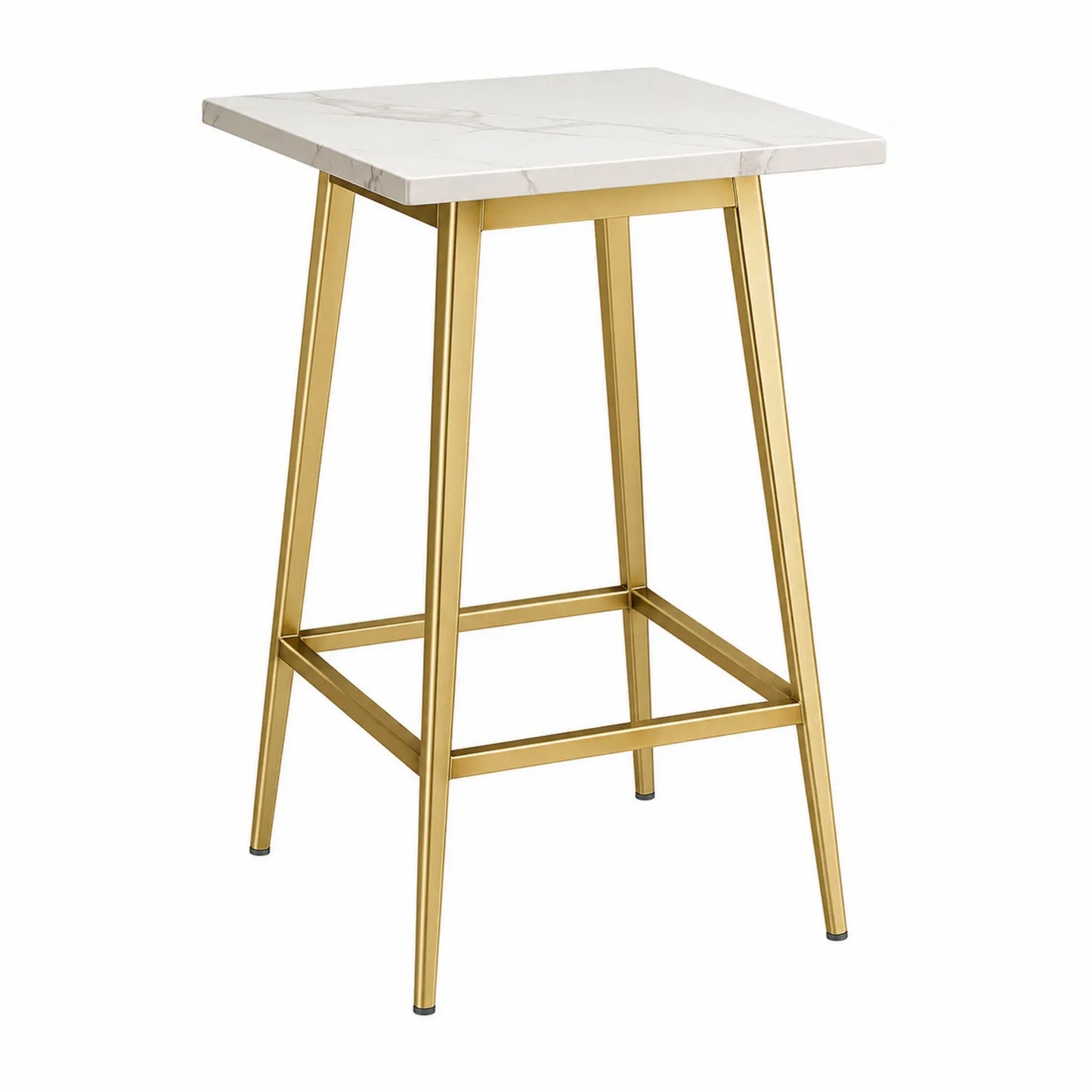 Hochtisch aus Marmor und Metall Gold 60x60x100 cm