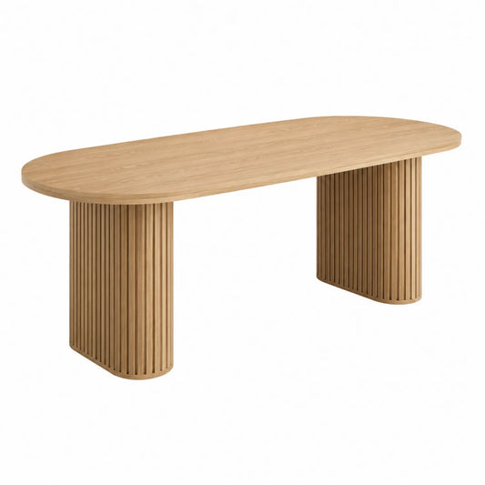 Ovaler Esstisch aus Eichenholz 200x100x75 cm