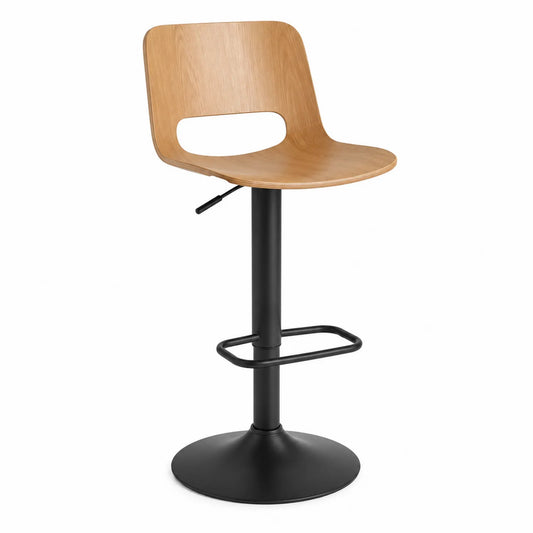 Barhocker Holzsitz verstellbar Metallgestell