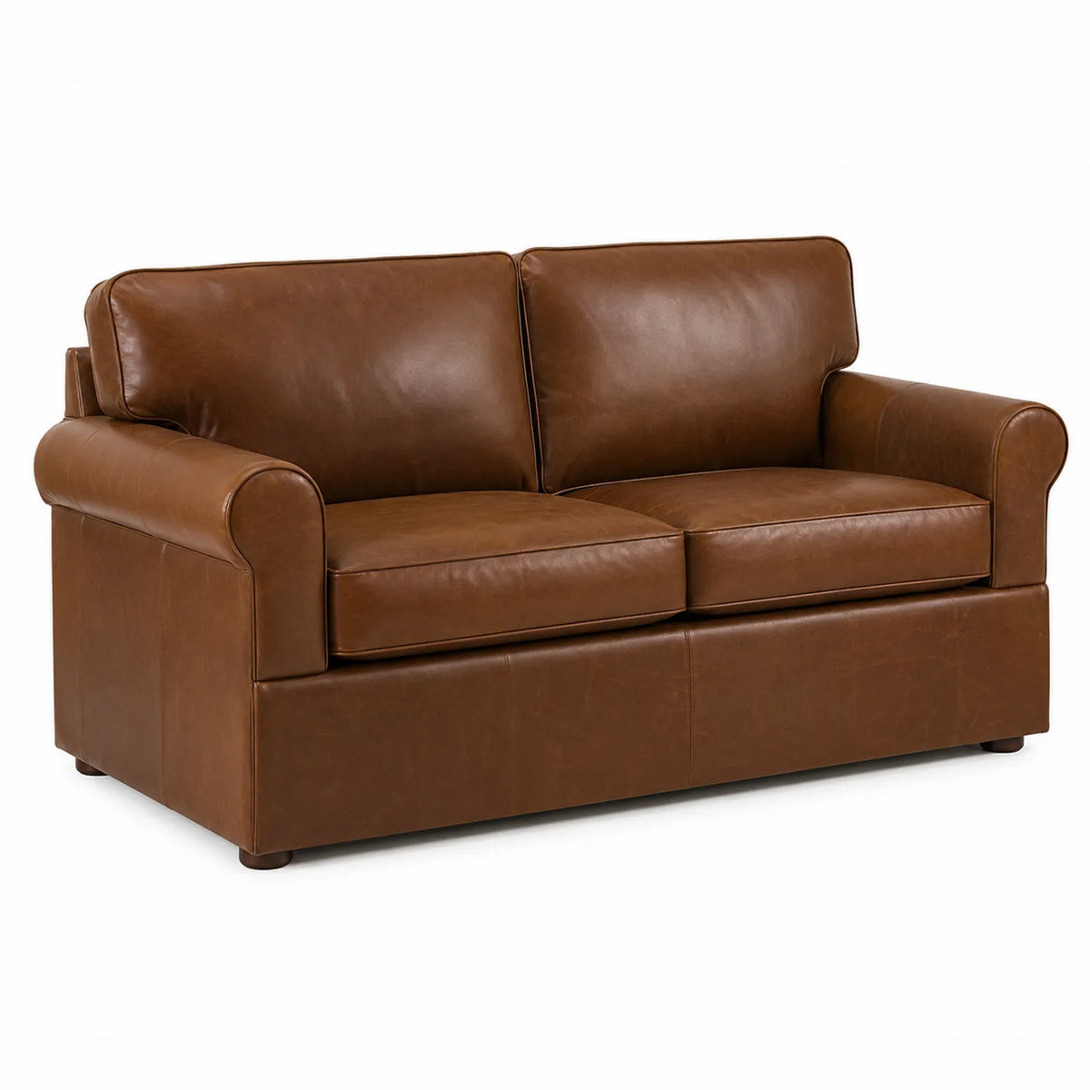 Ledersofa Zweisitzer Braun 180 cm