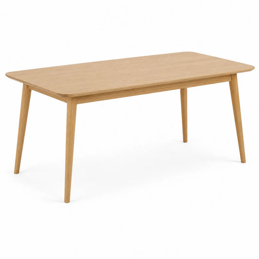 Rechteckiger Eichenholz-Esstisch 150x90x75 cm Natur